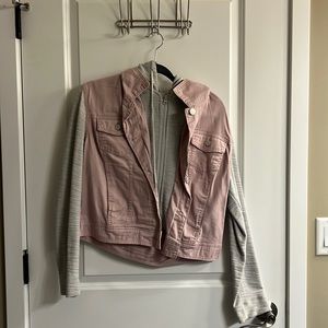 Light pink and grey cropped jacket